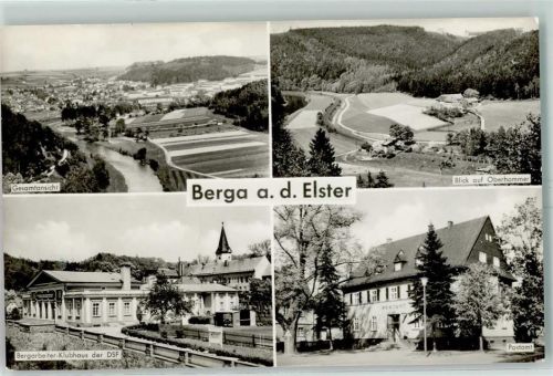 Berga Blick auf Oberhammer Bergarbeiter Klubhaus der DSF Postamt