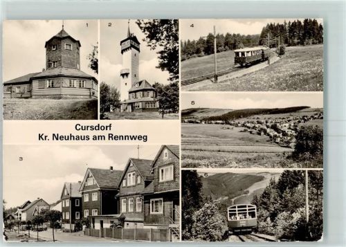 Cursdorf Aussitchtsturm Gaststätte Meuselbacher Kuppe Fröbelturm Bergbahn