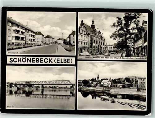 Schönebeck Krausestraße Elbbrücke Platz der Deutsch - Sowjetischen Freundschaft
