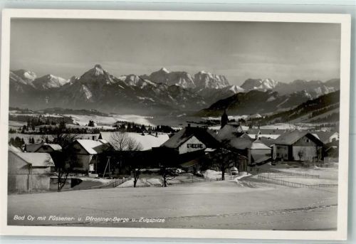 Oy Füssener u. Pfrontener Berge u. Zugspitze Winter