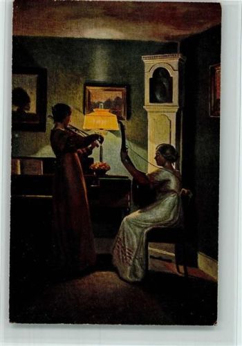 1918 Alfred Broge - Duett - Hausmusik mit Geige und Gitarre AK