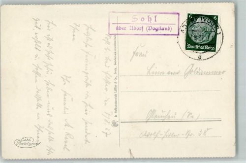 Sohl Landpoststempel über Adorf