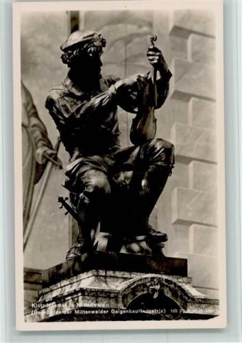 Mittenwald Klotzdenkmal - Huber Postkarte Nr. 160 - Deutsche Heimatbilder