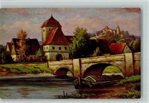 Nr. 1338 von W. Hoy - Landschaft mit Brücke AK