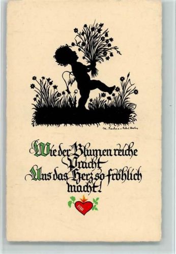 Meissner & Buch 3287 - Spruch in Kalligrafie - sehr gute Erhaltung Sachse-Schubert, M.