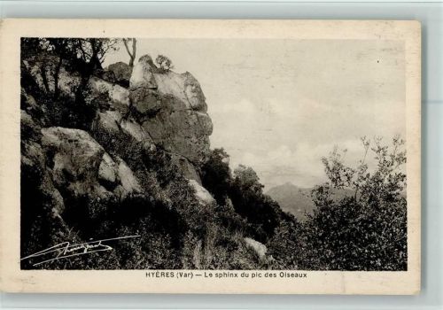 Hyeres Le Sphinx du pic des Oiseaux ca 1930 AK Gesteinsformation