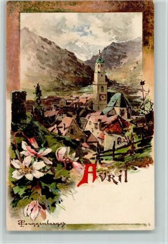 1900 sign Guggenberger - Monat April - gute Erhaltung