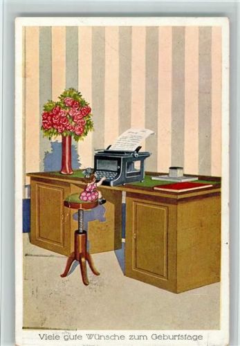 Geburtstag AK Schreibmaschine 1926