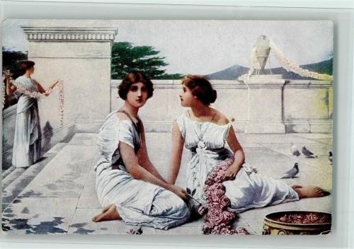 sign Henry Ryland - Auf dem Balkon, Römische Liebe - Salon J.P.P. 2180 AK