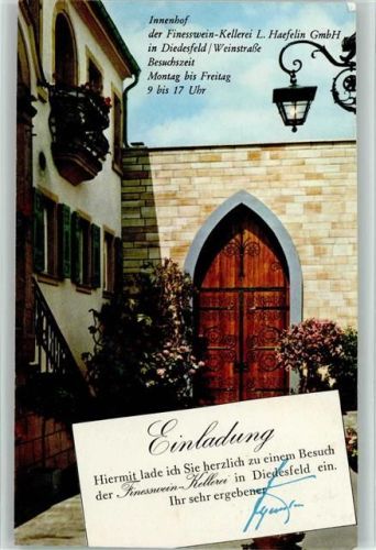 Diedesfeld Innenhof der Finesswein-Kellerei L. Haefelin GmbH Einladung