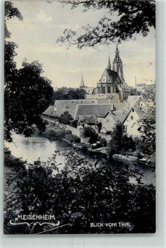 Meisenheim 1911 Kirche Glan Blick vom Thal