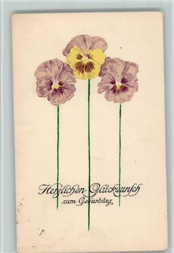 1926 Geburtstag, Stiefmütterchen, gute Erhaltung AK