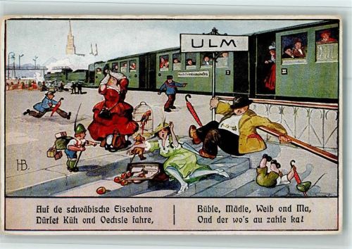 Schwäb. Eisenbahn - Verlag Schwerdtfeger Serie 219 in 4 Bildern Nr. 2 AK