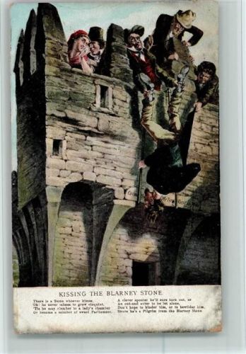 1908 Irland - Kissing the Blarney Stone Ritual - Legende