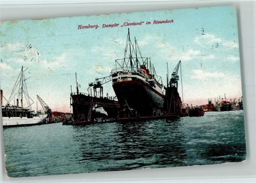 Hamburg Dampfer Cleveland im Riesendock