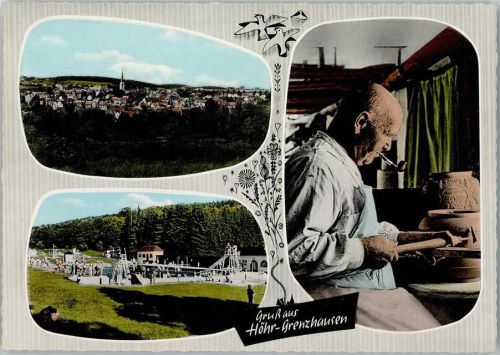 Höhr-Grenzhausen Gesamtansicht Ton-Handwerk Freibad 3-Bild-Aufnahme
