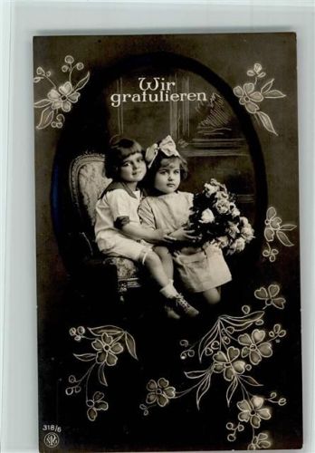 1917 Serie 318-6 Kinder gratulieren, gute Erhaltung