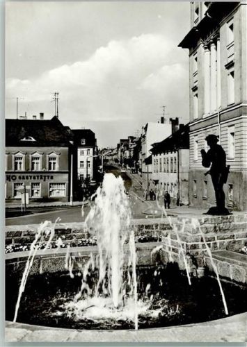 Zeulenroda 1976 Karpfenpfeiferbrunnen AK