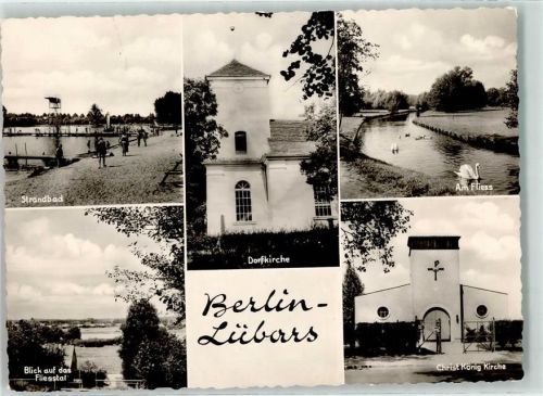 10115 W1000 Lübars - Am Fliess Schwäne Strandbad Dorfkirche Christ König-Kirche