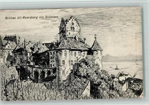 Meersburg Schloss Alt-Meersburg sign. Marschall