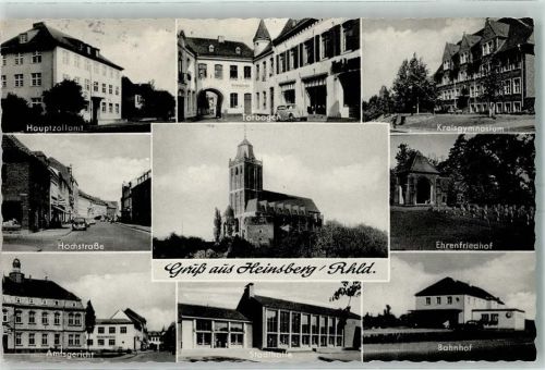 Heinsberg Hauptzollamt Torbogen Kreisgymnasium Ehrenfriedhof Hochstraße Amtsgericht Bahnhof Stadthalle