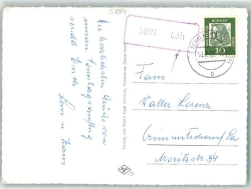 Schalksmühle Landpoststempel Löh Sauerland Burg Schnellenberg Listertalsperre Tropfsteinhöhle Attendorf Bilstein Burg Hohe Bracht Henne-See Meschede Sorpe-See Hoher Lenscheid