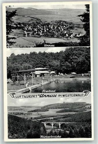 57648 W5239 Unnau - mit Freibad und Nisterbrücke
