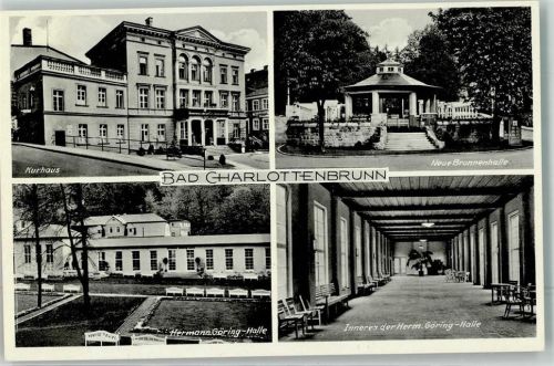Bad Charlottenbrunn WK II Kurhaus Neue Brunnenhalle Inneres d. Hermann Göring Halle