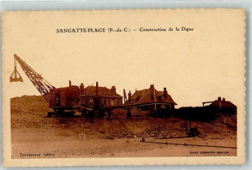 Sangatte Bau des Deiches Bagger