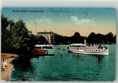 Niederschöneweide 1919 Dampferstation auf der Spree MS Loreley