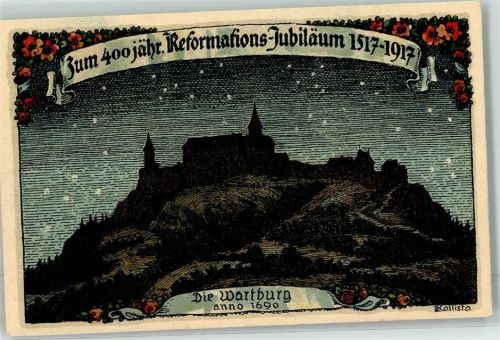 99510 O5321 Wartburg 1917 Künstlerkarte Die Wartburg anno 1690 Zum 400jährigem Reformations-Jubiläum sign. Xallista