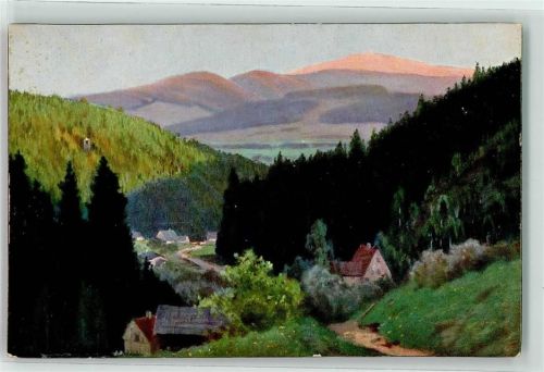 Bad Langenau Der Schneeberg Gemälde sign. E.Morgenstern