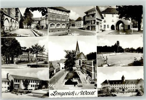 Lengerich Kriegerdenkmal Rathaus Rathausplatz Römer Krankenhaus Freibad Ev. Stadtschule Haus Widum