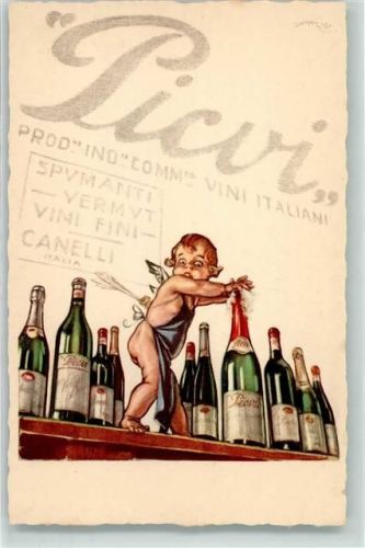 Milano Werbung Spumanti Picvi Amor Pugni & Coppo Künstlerkarte