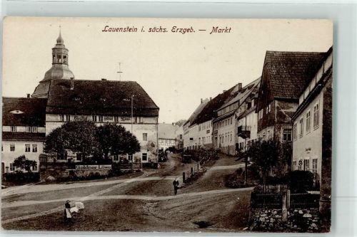 01778 O8246 Lauenstein , Sachs - Marktplatz mit Gasthaus Goldener Löwe