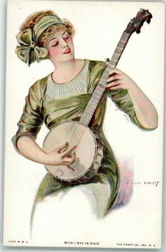 sign. Christy, Earl Junge Frau spielt ein Banjo Wish i was in dixie Paul Heckscher No. 304-12