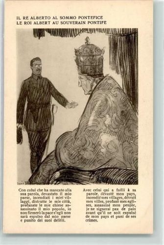 1917 Nr. 15 sign. Louis Raemaekers Le Roi Albert au Souverain Pontifee