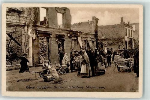 Ortelsburg Marktszene Wohlfahrts-Postkarte Ostpreußenhilfe