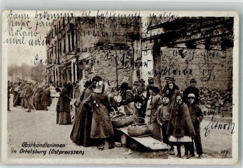 Ortelsburg 1917 Marktszene WK I Wohlfahrts-Postkarte