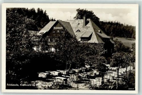 Kiesewald 1940 Gasthaus Felsbaude im Riesengebirge Hüttenstempel