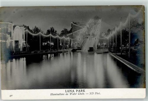 Paris Luna Park Wasserbahn Illuminations àu Water Chute Champs-de-Mars Jahrmarkt
