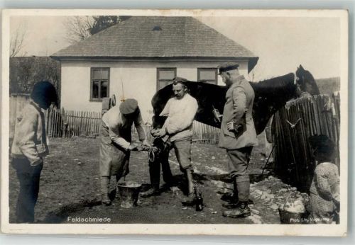 WK I Feldschmiede Pferd Soldaten Spende Hinterbliebenenfürsorge unseres Kriegerfonds WK I Schmied