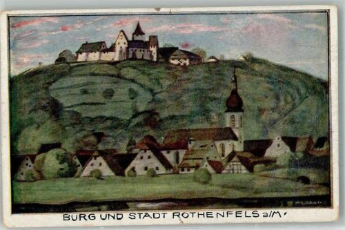 97851 W8774 Rothenfels , Unterfr Künstlerkarte Burg und Stadt Rothenfels signiert
