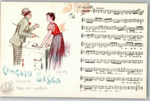 1899 sign. Scoppetta Liederkarte Voglio Sisca