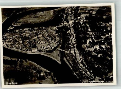 Havelberg 1940 Fliegeraufnahme des Ortes mit Dom Sankt Marien