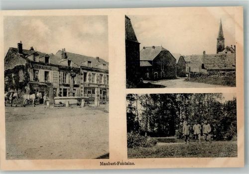 Maubert-Fontaine Geschäft Brunnen Kirche Uniform WK I