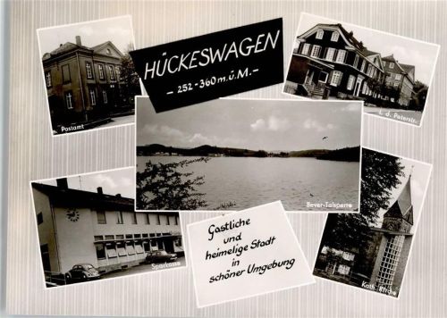 Hückeswagen Postamt Sparkasse Bever-Talsperre Peterstraße Kath. kirche