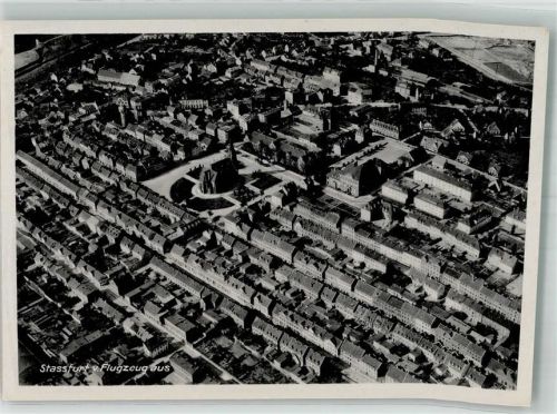 Staßfurt 1942 Fliegeraufnahme des Ortes mit Kirche St. Johannis