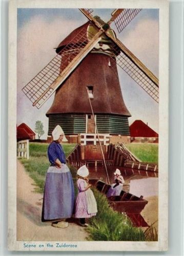 Worlds Fair 1939 - Trachten Hollandfamilie, Mühle, Holzschuhe - Zuidersee