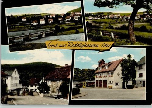 Reddighausen Ortsansichten Telefonzelle Brücke 4-Bildaufnahme